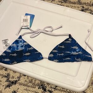 Pelagic Blue Shark Pattern Bikini Top